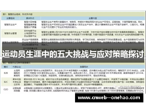 运动员生涯中的五大挑战与应对策略探讨