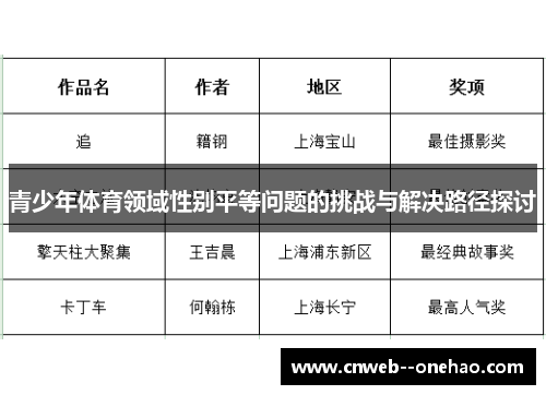 青少年体育领域性别平等问题的挑战与解决路径探讨